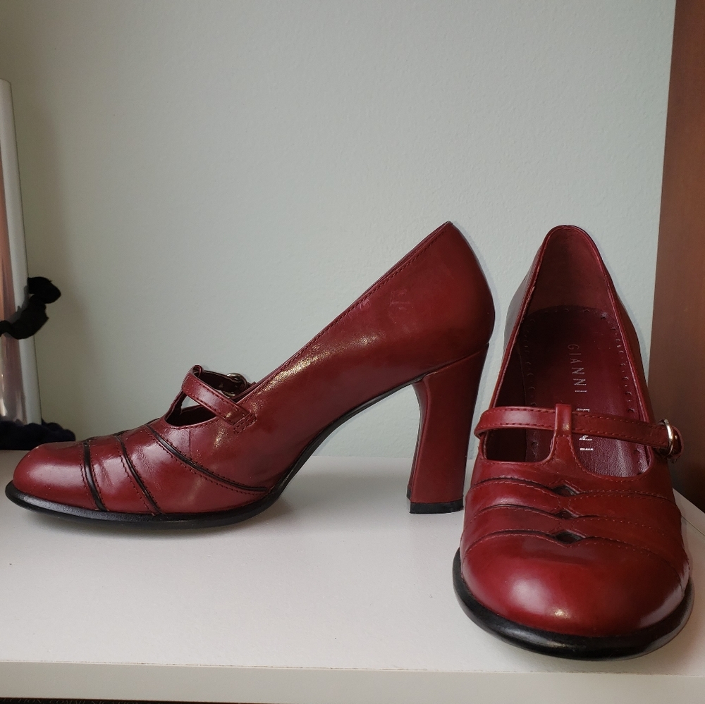 Gianni Bini Red Pin-up Style Heels Pumps, 6